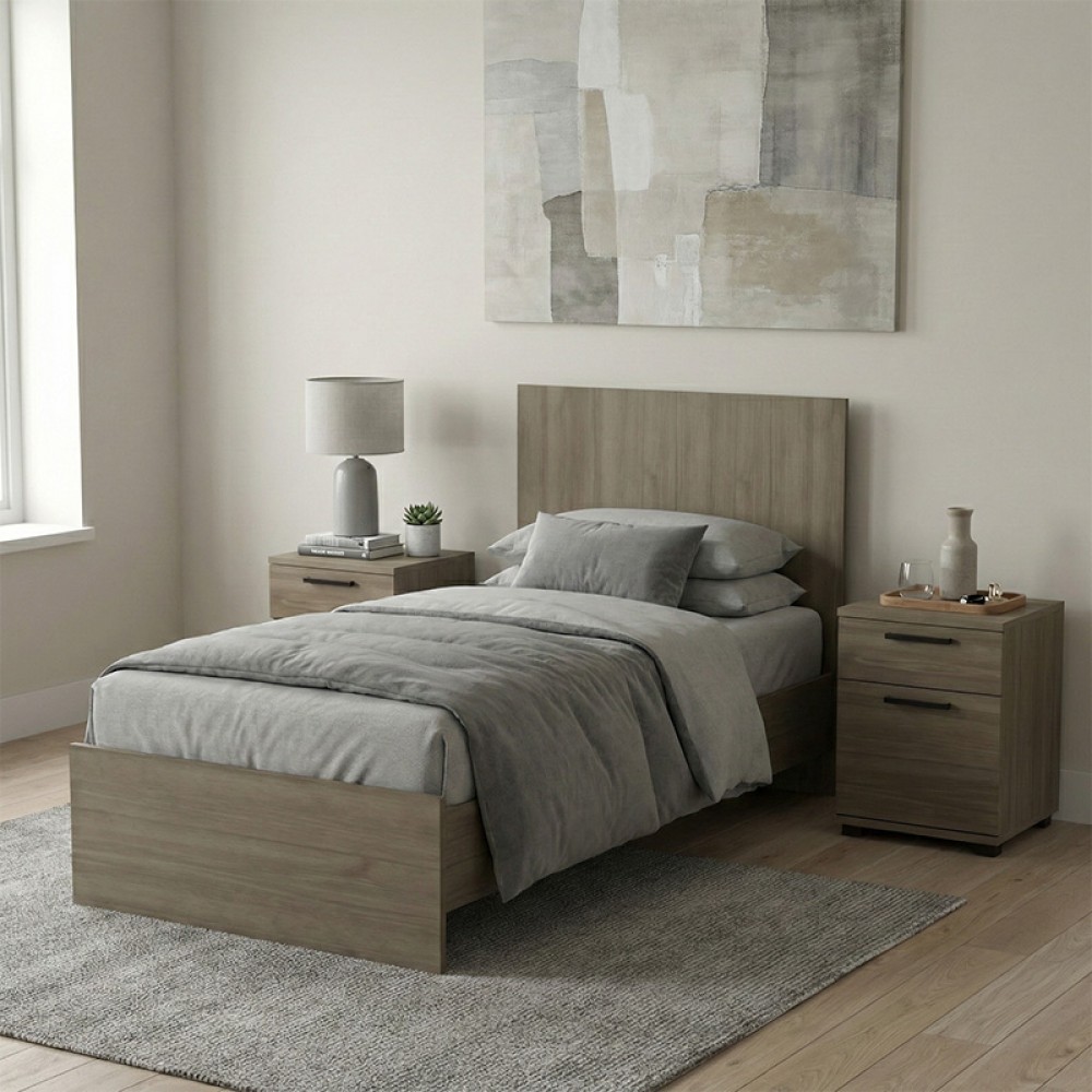 Κρεβάτι Troy Megapap χρώμα καρυδί 100x200εκ.