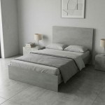 Κρεβάτι Troy Megapap χρώμα γκρι σκυροδέματος 120x200εκ.