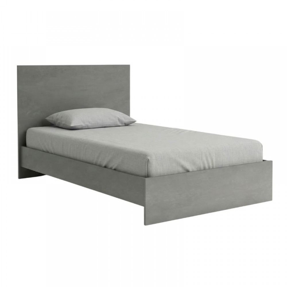 Κρεβάτι Troy Megapap χρώμα γκρι σκυροδέματος 120x200εκ.