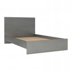 Κρεβάτι Troy Megapap χρώμα γκρι σκυροδέματος 120x200εκ.