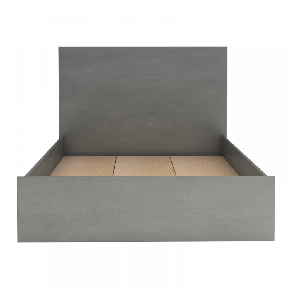 Κρεβάτι Troy Megapap χρώμα γκρι σκυροδέματος 120x200εκ.