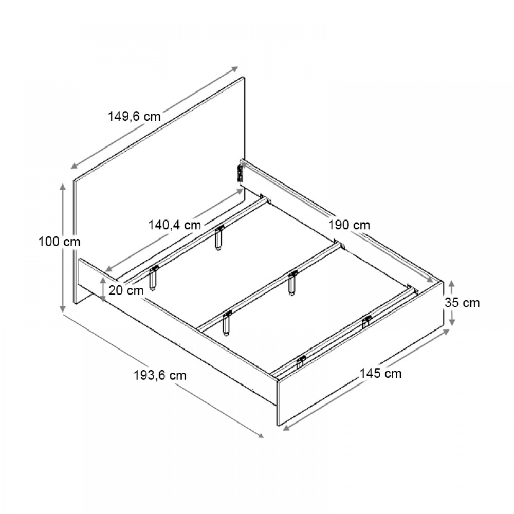 Κρεβάτι Troy Megapap χρώμα φυσικό οξιάς 140x190εκ.