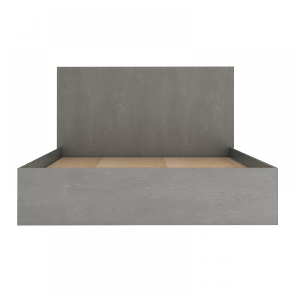 Κρεβάτι Troy Megapap χρώμα γκρι σκυροδέματος 140x190εκ.
