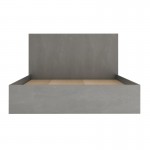 Κρεβάτι Troy Megapap χρώμα γκρι σκυροδέματος 140x190εκ.