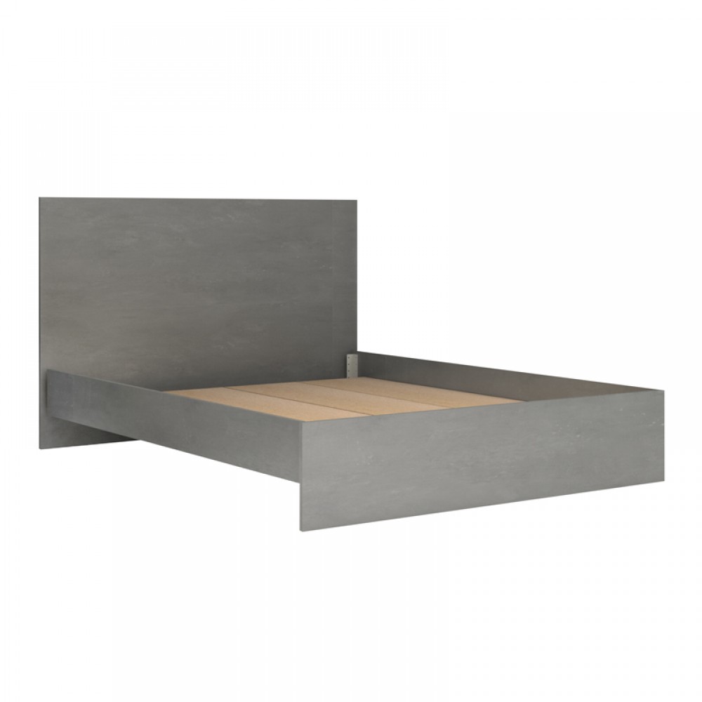 Κρεβάτι Troy Megapap χρώμα γκρι σκυροδέματος 150x200εκ.
