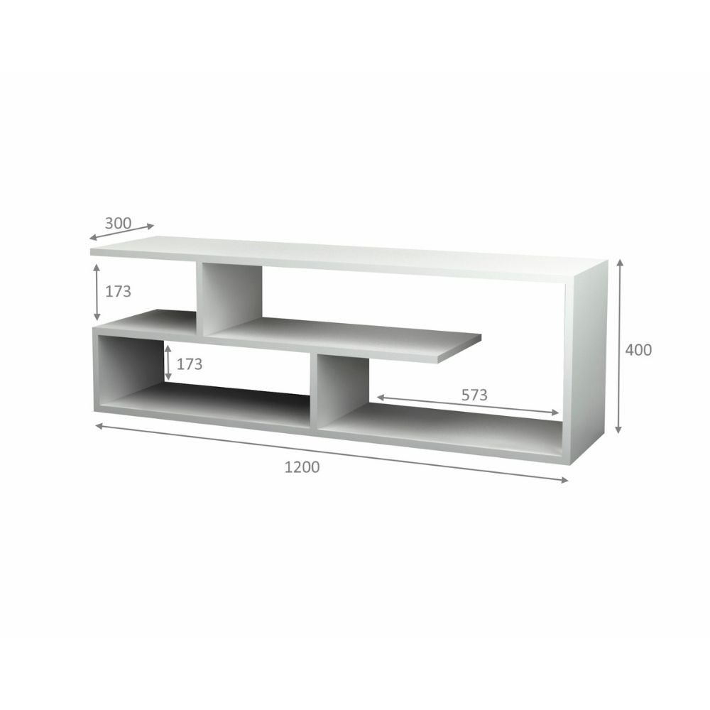 Έπιπλο τηλεόρασης Forever Megapap χρώμα λευκό 120x30x40cm.