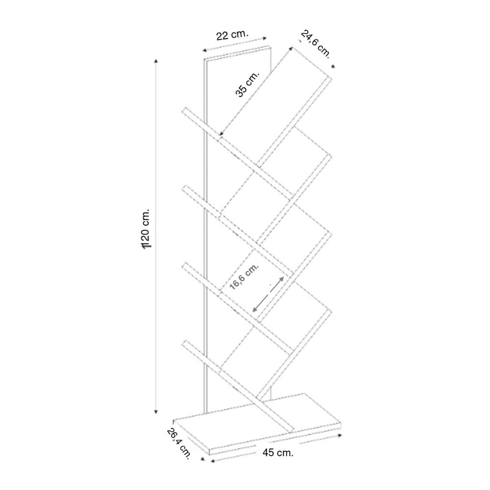 Βιβλιοθήκη Maxy Megapap χρώμα φυσικό οξιάς 45x26,4x120εκ.