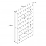 Βιβλιοθήκη Diamond Megapap χρώμα καρυδί 100x16,6x178εκ.