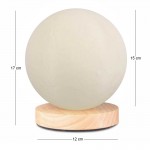 Φωτιστικό επιτραπέζιο Lumo Megapap E14 ξύλινο - Pvc χρώμα φυσικό - κρεμ Ø12x17εκ.