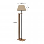 Φωτιστικό δαπέδου Moris Megapap MDF - ύφασμα PVC χρώμα καρυδί - μπεζ Φ38x150εκ.