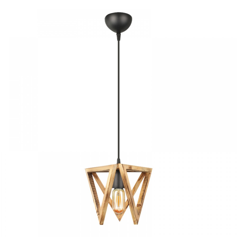 Φωτιστικό οροφής Nexo Megapap E27 ξύλινο μονόφωτο χρώμα φυσικό 24x21x70εκ.