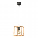 Φωτιστικό οροφής Kubo Megapap E27 ξύλινο μονόφωτο χρώμα φυσικό 18x18x65εκ.