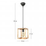 Φωτιστικό οροφής Kubo Megapap E27 ξύλινο μονόφωτο χρώμα φυσικό 18x18x65εκ.