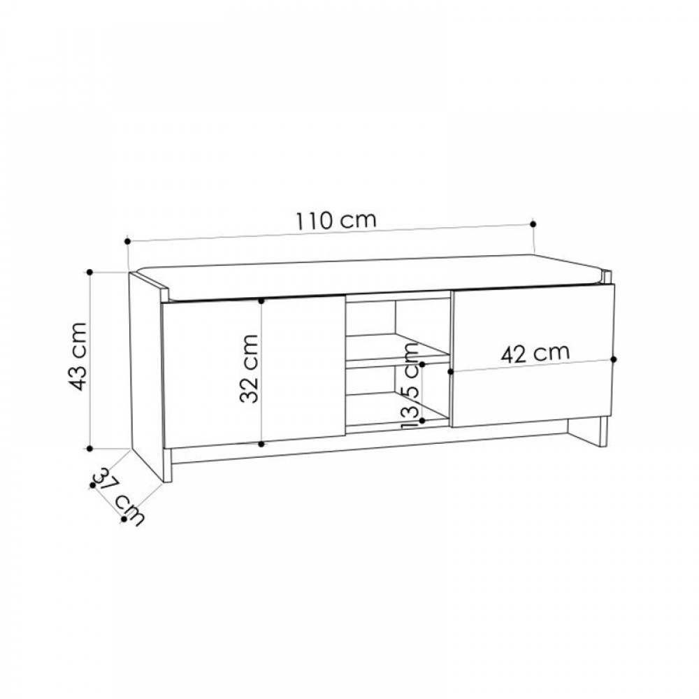 Παπουτσοθήκη Zulla Megapap χρώμα sandstone 110x37x43εκ.