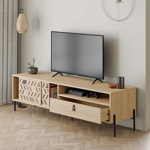 Έπιπλο τηλεόρασης Dionysos Megapap χρώμα sapphire oak 170x45x48,6εκ.