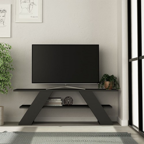 Έπιπλο τηλεόρασης Farfalla Megapap χρώμα ανθρακί 120x33,5x40εκ.