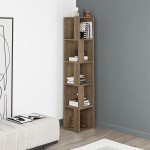 Βιβλιοθήκη γωνιακή Piano Megapap χρώμα ανοιχτό καρυδί 31,4x31,4x158,9εκ.