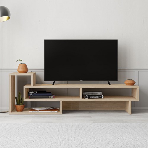 Έπιπλο τηλεόρασης Tetra Megapap χρώμα sapphire oak 136,7x40x42εκ.