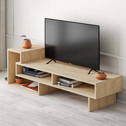 Έπιπλο τηλεόρασης Tetra Megapap χρώμα sapphire oak 136,7x40x42εκ.