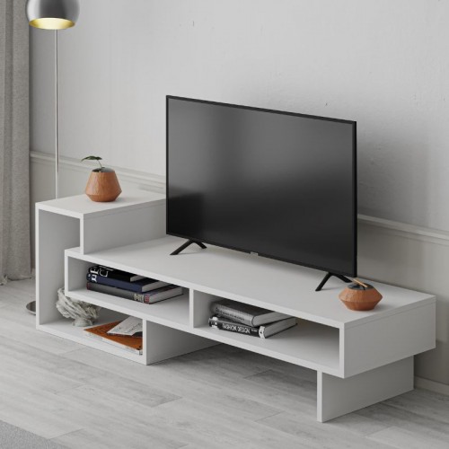 Έπιπλο τηλεόρασης Tetra Megapap χρώμα λευκό 136,7x40x42εκ.