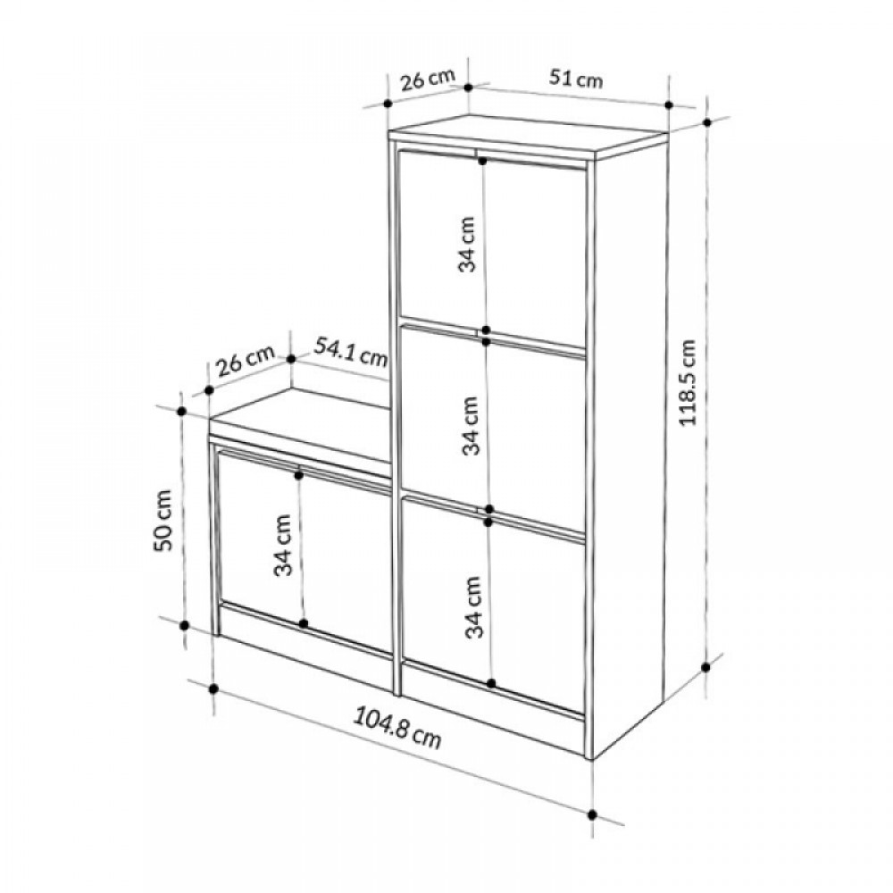 Παπουτσοθήκη Dude Megapap χρώμα sandstone 104,8x26x118,5εκ.