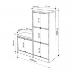 Παπουτσοθήκη Dude Megapap χρώμα sandstone 104,8x26x118,5εκ.
