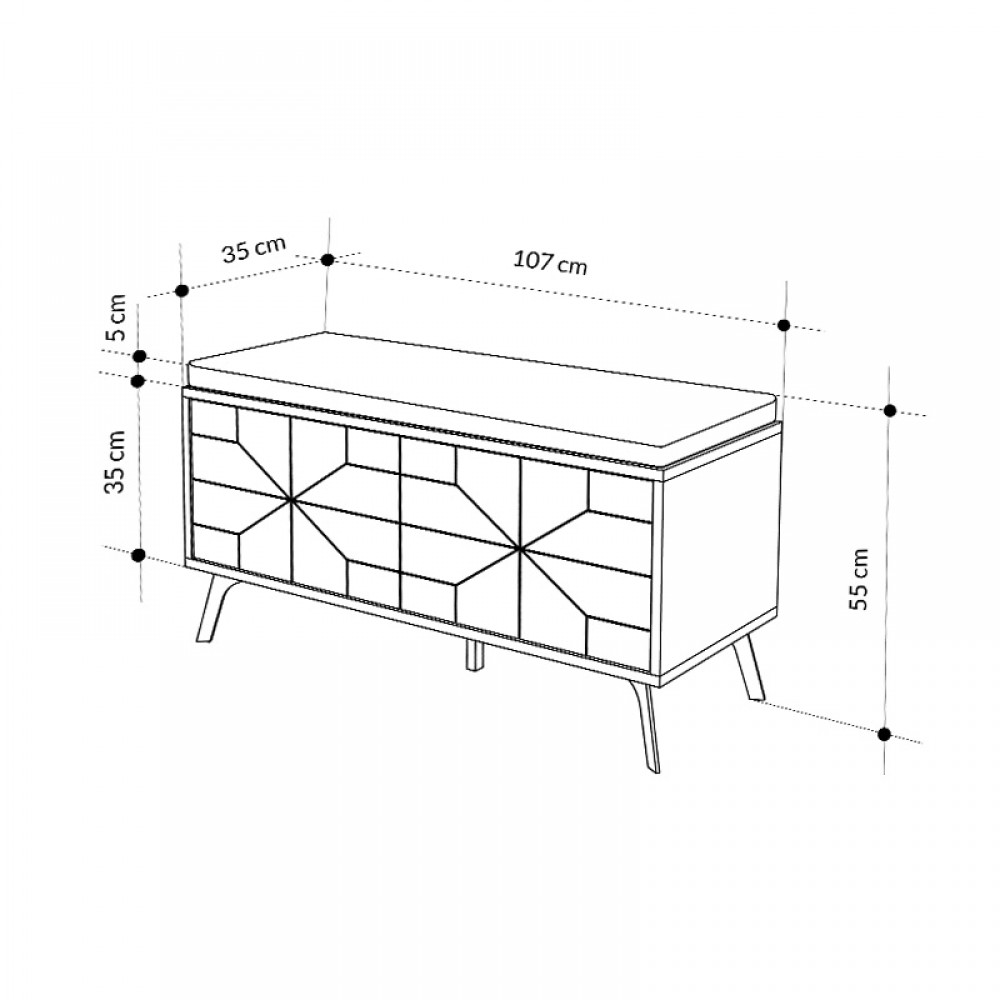 Παπουτσοθήκη Dune Megapap χρώμα sapphire oak 107x35x55εκ.