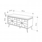 Παπουτσοθήκη Dune Megapap χρώμα sapphire oak 107x35x55εκ.