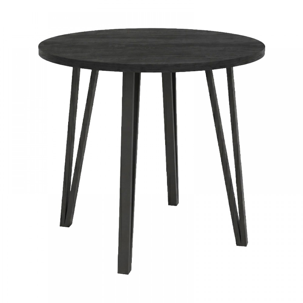 Τραπέζι Xana Megapap χρώμα black wood Ø90x77,5εκ.