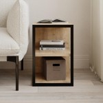 Τραπεζάκι βοηθητικό - Κομοδίνο Echo Megapap χρώμα sapphire oak 30x42x45εκ.