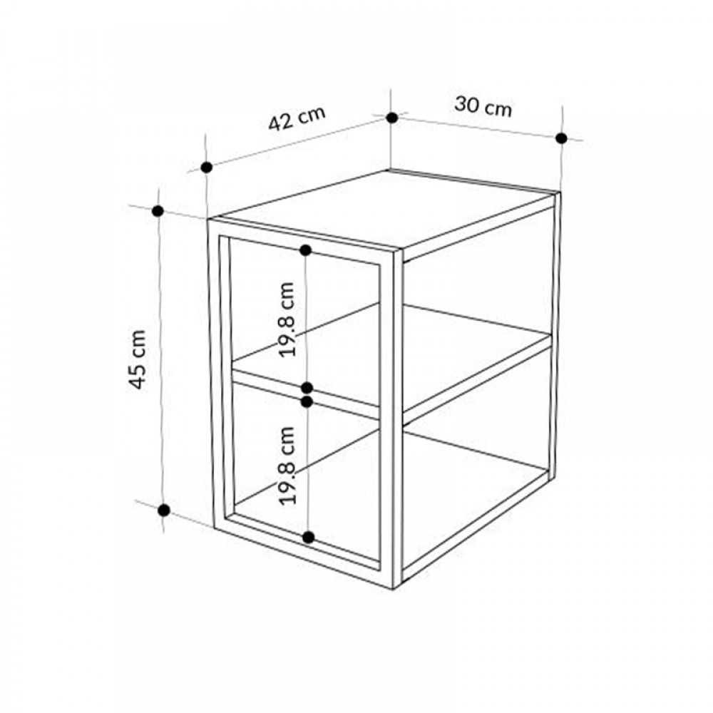 Τραπεζάκι βοηθητικό - Κομοδίνο Echo Megapap χρώμα sapphire oak 30x42x45εκ.