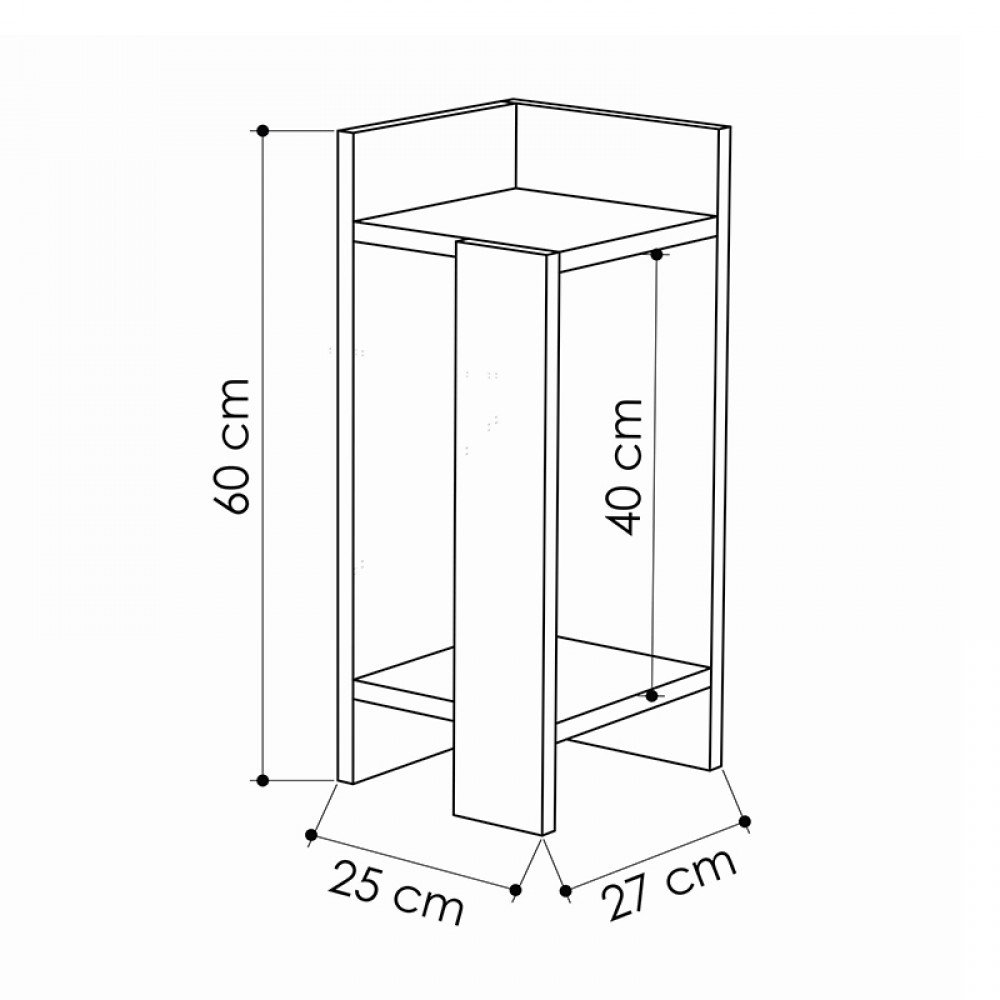Κομοδίνο Elos Megapap δεξί χρώμα travertine 25x27x60εκ.