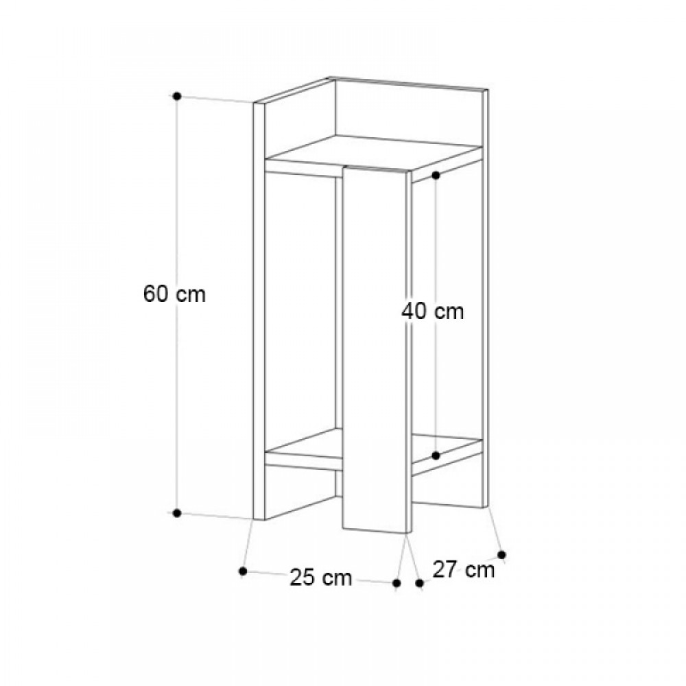Κομοδίνο Elos Megapap αριστερό χρώμα travertine 25x27x60εκ.