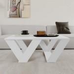 Τραπεζάκι σαλονιού Pipra Megapap χρώμα λευκό 110x60x40εκ.