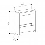 Τραπεζάκι βοηθητικό Simpi Megapap χρώμα ανοιχτό καρυδί 55x20x60εκ.