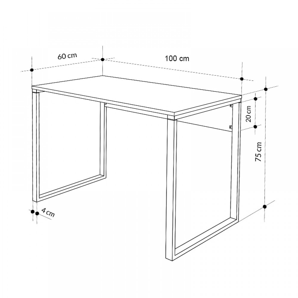 Γραφείο εργασίας Inna Megapap χρώμα sapphire oak - λευκό 100x60x75εκ.
