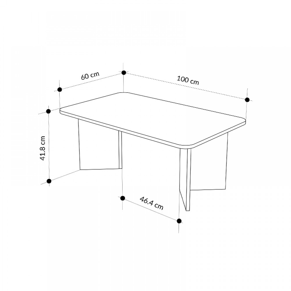 Τραπεζάκι σαλονιού Sam Megapap χρώμα neo travertine 100x60x41,8εκ.