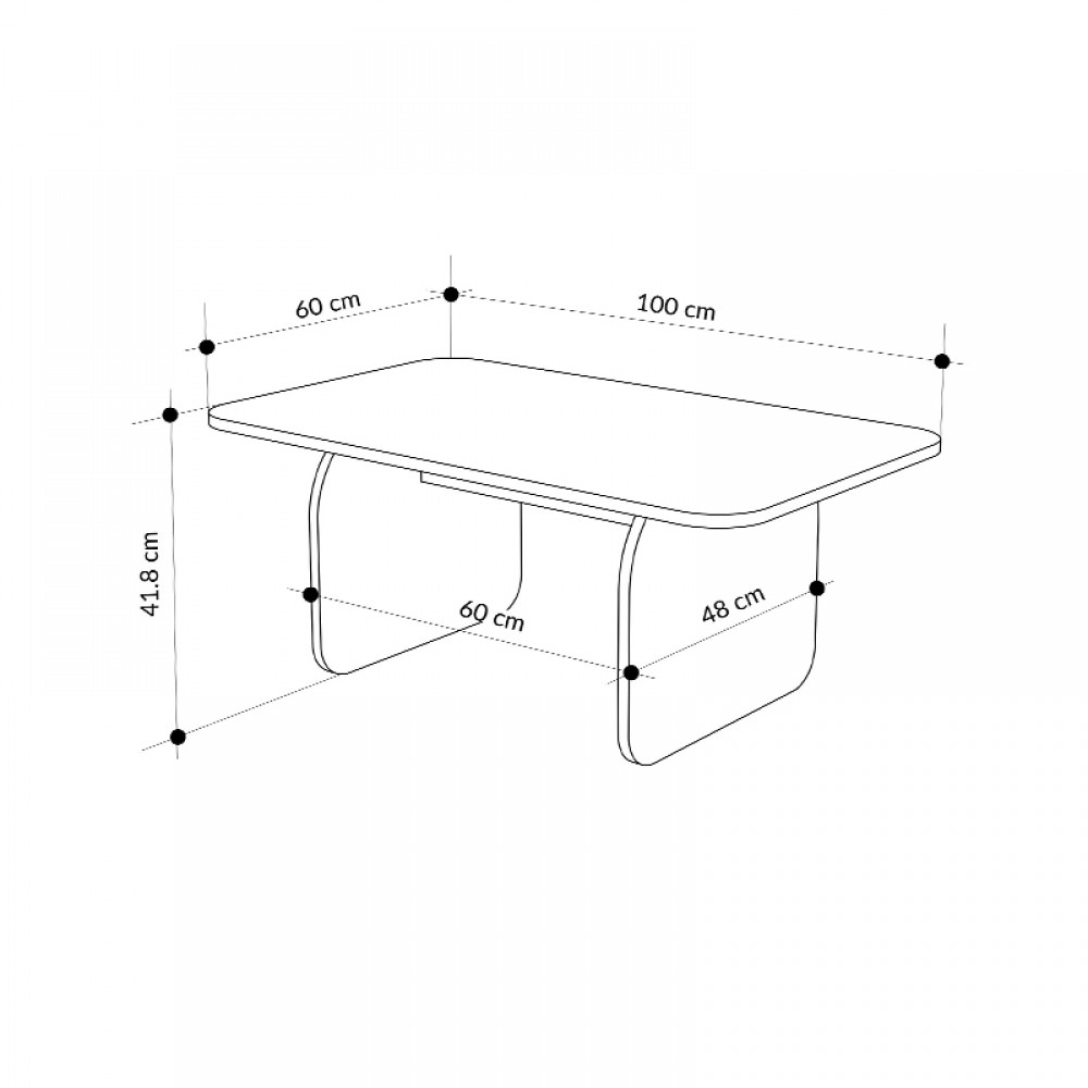 Τραπεζάκι σαλονιού Pietra Megapap χρώμα sepet oak - sandstone 100x60x41,8εκ.