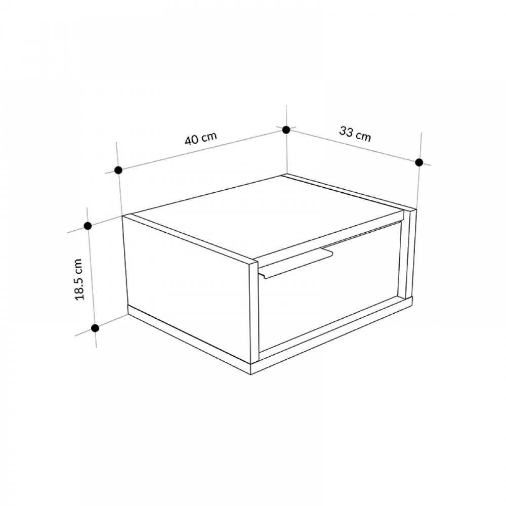 Κομοδίνο επιτοίχιο Eco Megapap χρώμα sandstone - light oak 40x33x18,5εκ.