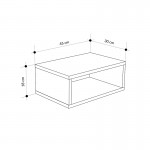 Κομοδίνο επιτοίχιο Brik Megapap με LED χρώμα καρυδί - sandstone 45x30x18εκ.