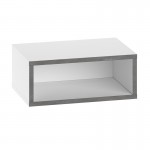 Κομοδίνο επιτοίχιο Brik Megapap με LED χρώμα λευκό - γκρι ρετρό 45x30x18εκ.