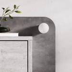 Κομοδίνο επιτοίχιο Dotta Megapap με LED χρώμα λευκό αντικέ - γκρι ρετρό 52x33,6x28εκ.