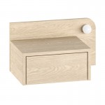 Κομοδίνο επιτοίχιο Dotta Megapap με LED χρώμα light oak 52x33,6x28εκ.