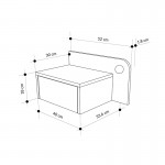 Κομοδίνο επιτοίχιο Dotta Megapap με LED χρώμα light oak 52x33,6x28εκ.