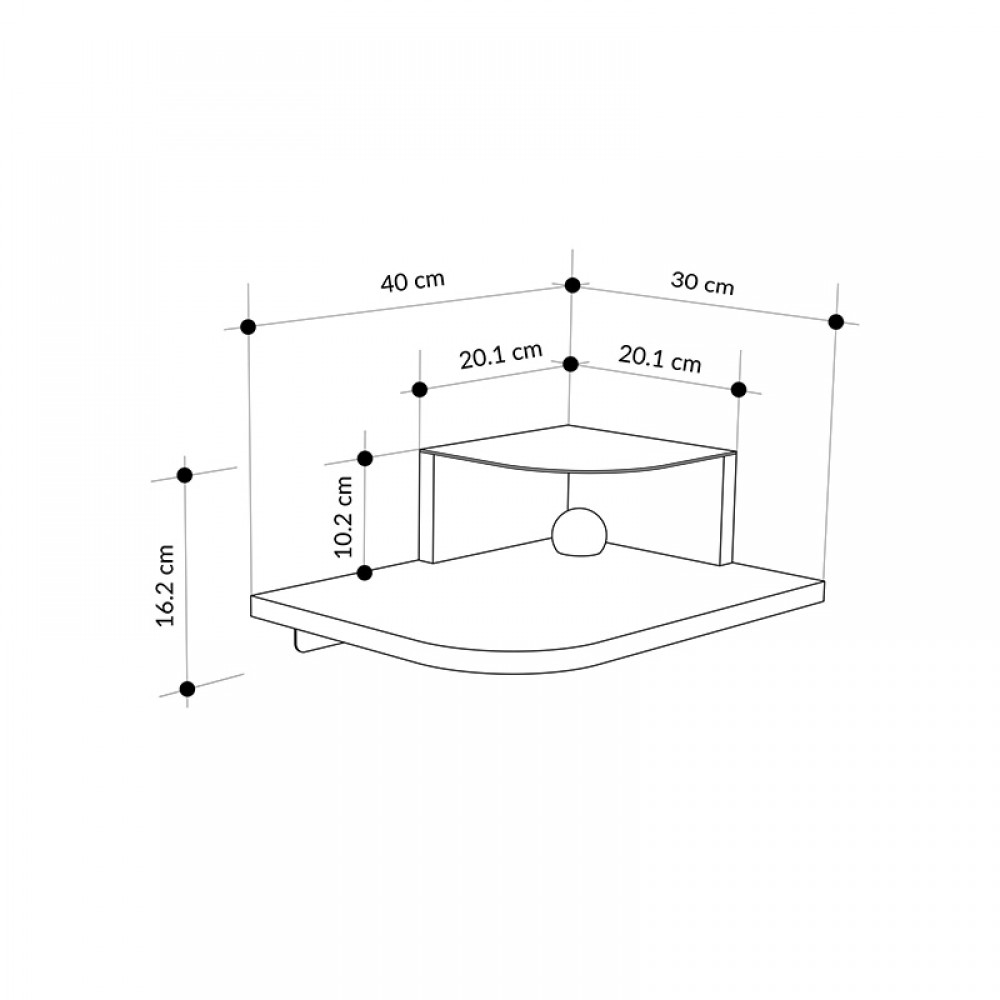 Κομοδίνο επιτοίχιο Luno Megapap με LED χρώμα sepet oak 40x30x16,2εκ.