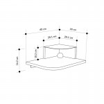 Κομοδίνο επιτοίχιο Luno Megapap με LED χρώμα sepet oak 40x30x16,2εκ.