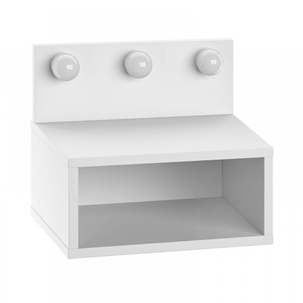 Κομοδίνο επιτοίχιο Treo Megapap με LED χρώμα λευκό 40x30x33,8εκ.