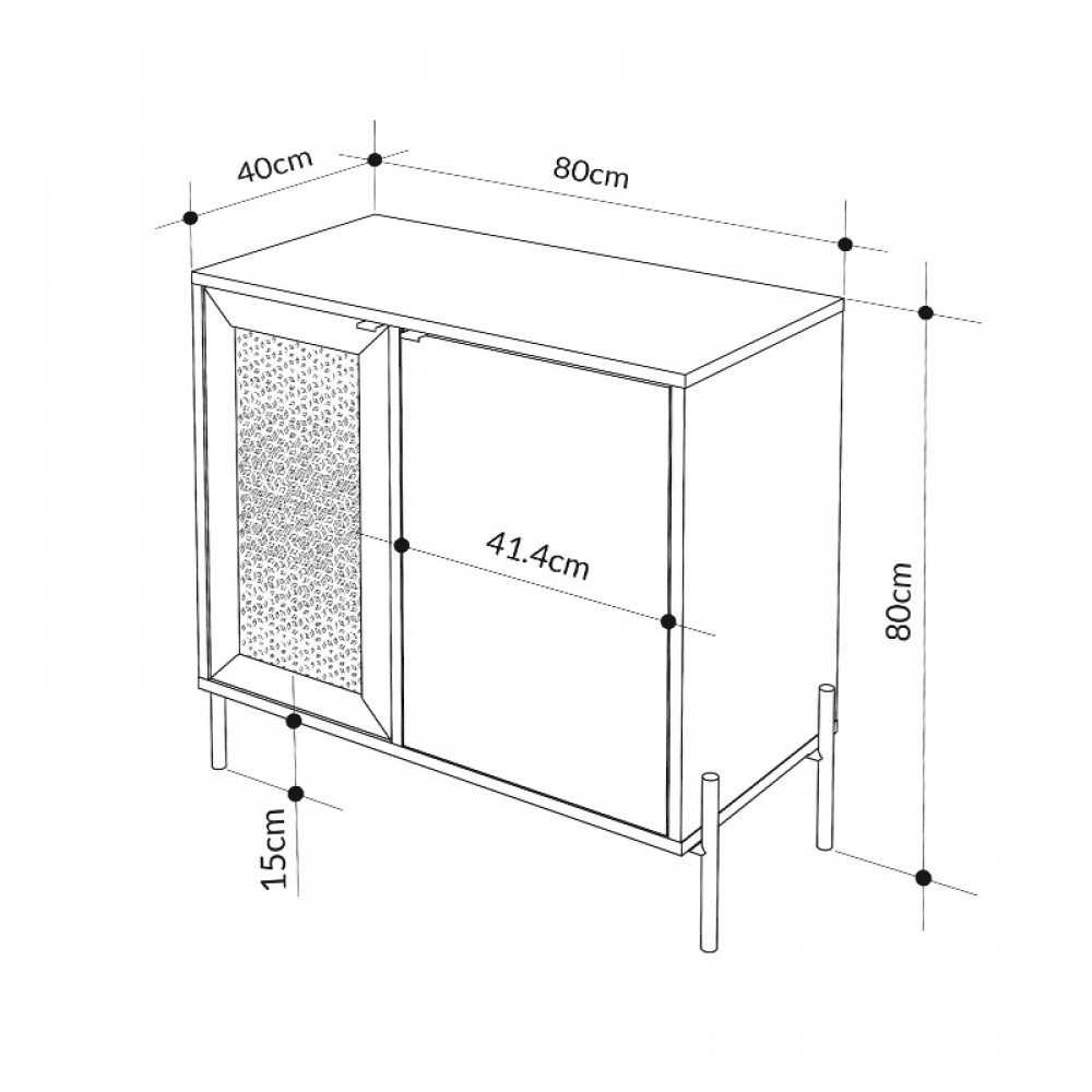 Μπουφές Naive Megapap χρώμα sapphire oak 80x40x80εκ.