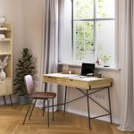 Γραφείο εργασίας Naive Megapap χρώμα sapphire oak 113,4x60x77,5εκ.