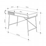 Γραφείο εργασίας Naive Megapap χρώμα sapphire oak 113,4x60x77,5εκ.